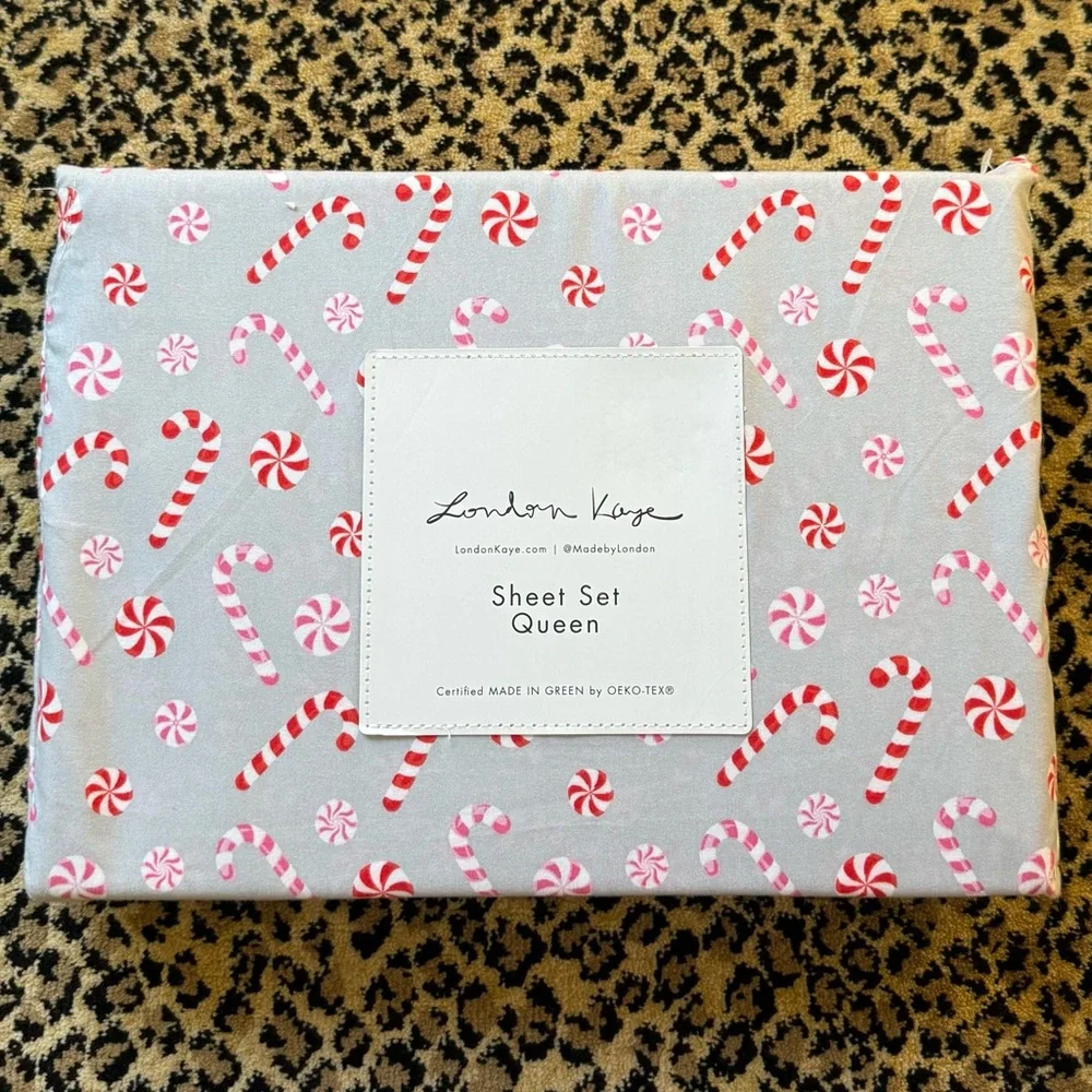 Candy canes sheet set (Queen) (NWT)